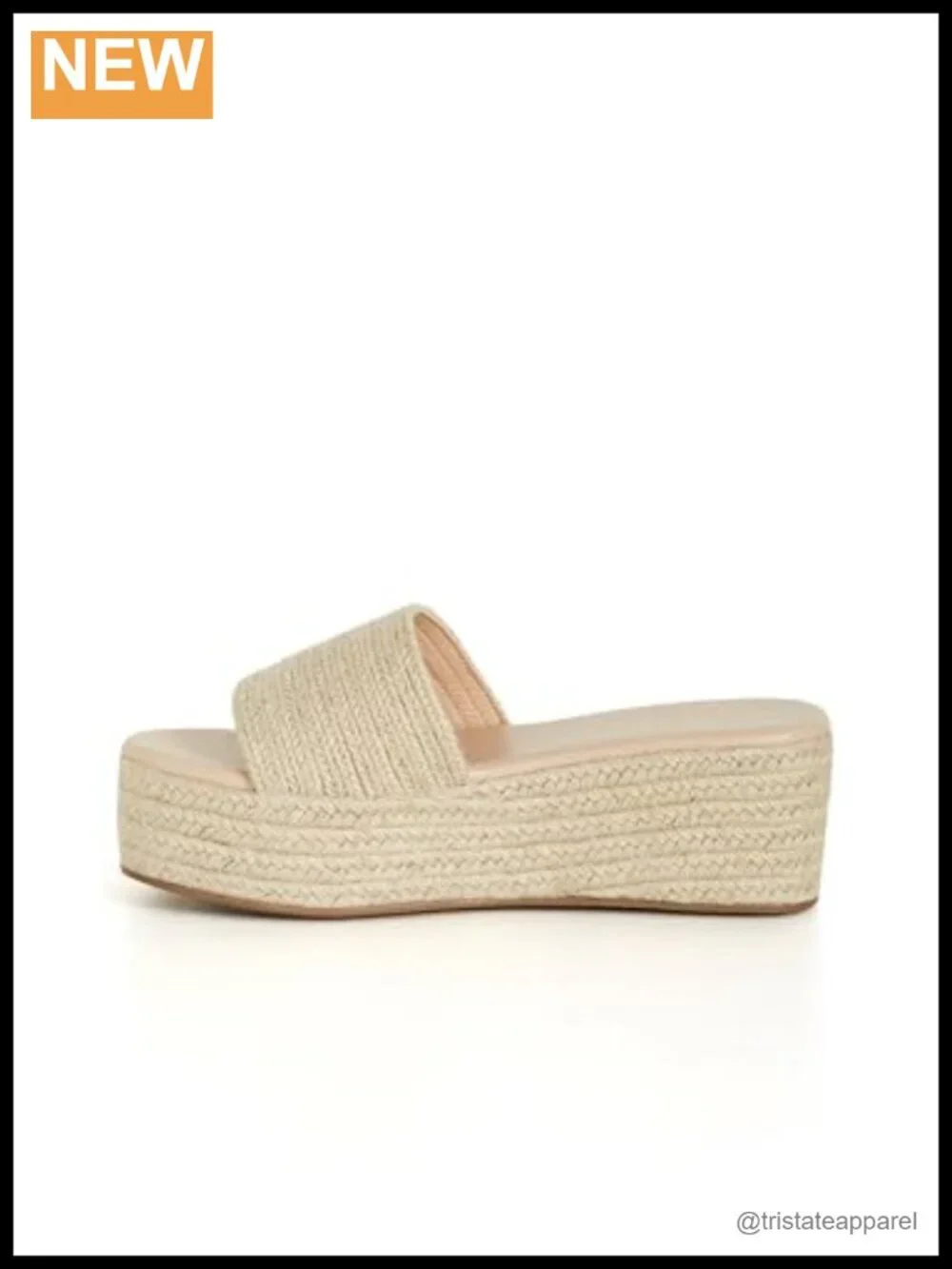 Wide Fit Faux Leather Platform Sandals Basket Weave Block Heel Slip On